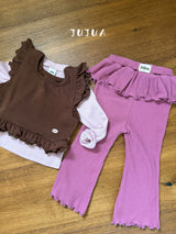 ［jujua］Frill flare pants