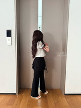 ［comma］Wrap cancan flare pants