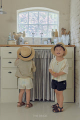［The beige］Banded short pants