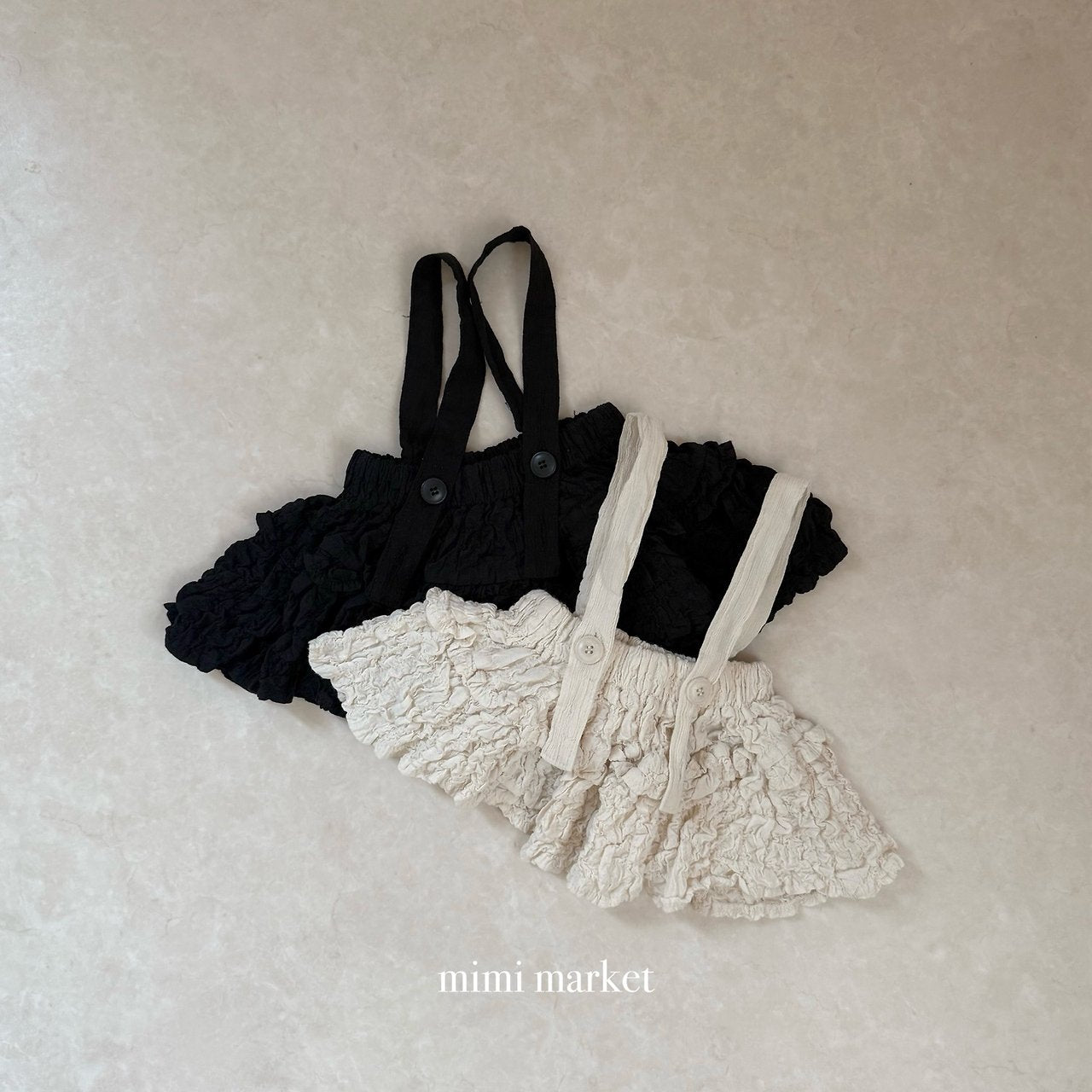 ［mimi market］Sion crinkle suspender skirt