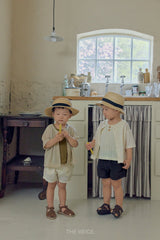 ［The beige］Banded short pants