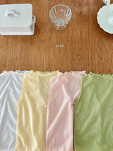 ［ohho］Eyelet mellow sleeveless tee