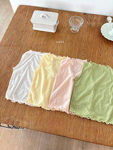 ［ohho］Eyelet mellow sleeveless tee