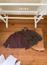 ［jujua］Ann check frill blouse