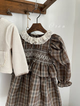 ［OREN］Chocolate check rompers