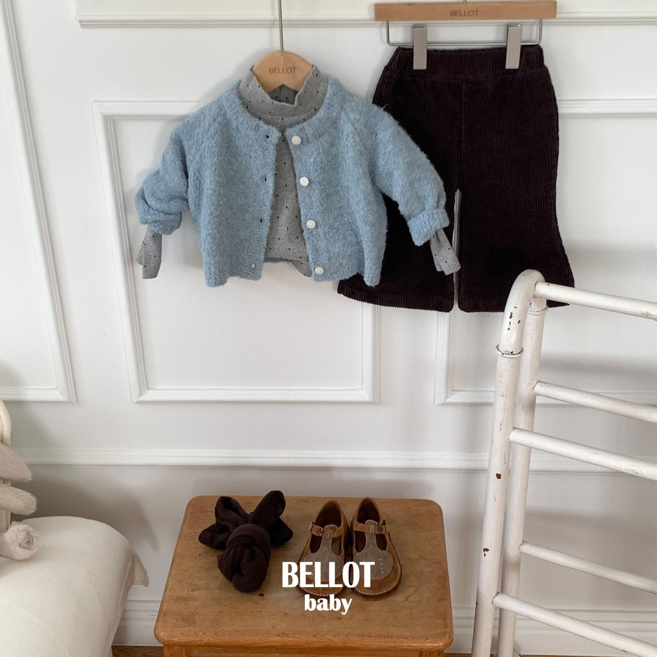 ［BELLOT］Curly alpaca cardigan (baby)