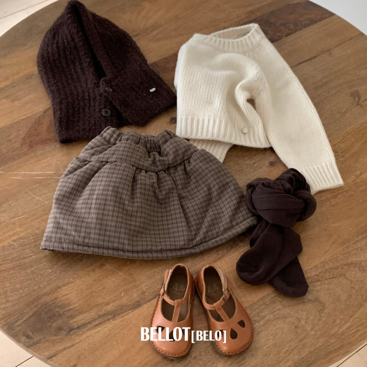 ［BELLOT］Bobo check skirt (kids)
