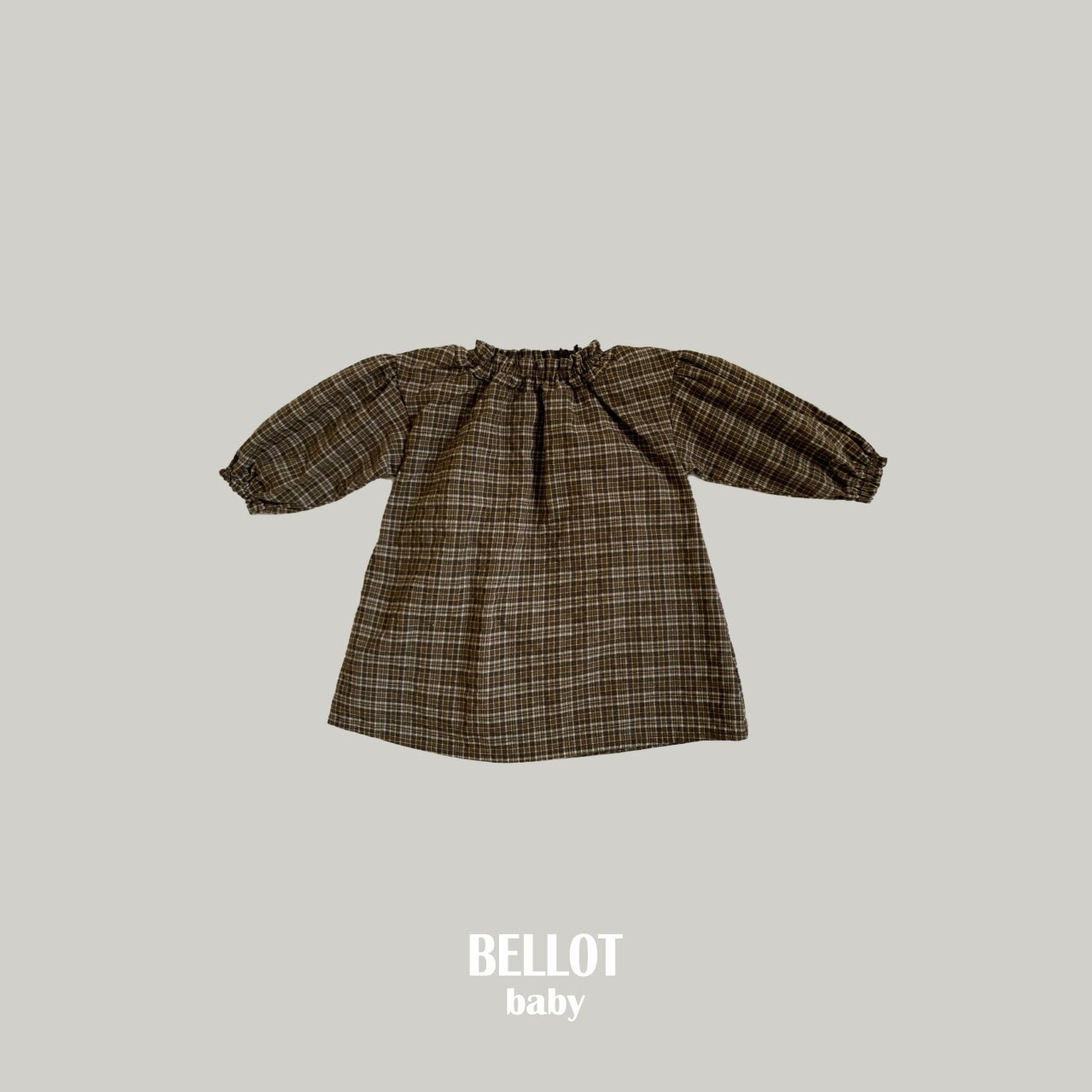 ［BELLOT］Peach check one-piece (baby)