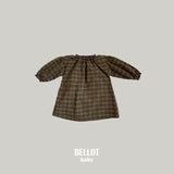 ［BELLOT］Peach check one-piece (baby)