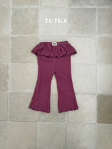 ［jujua］Frill flare pants