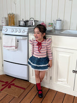 ［second moment］Bubble stripe ribbon tops