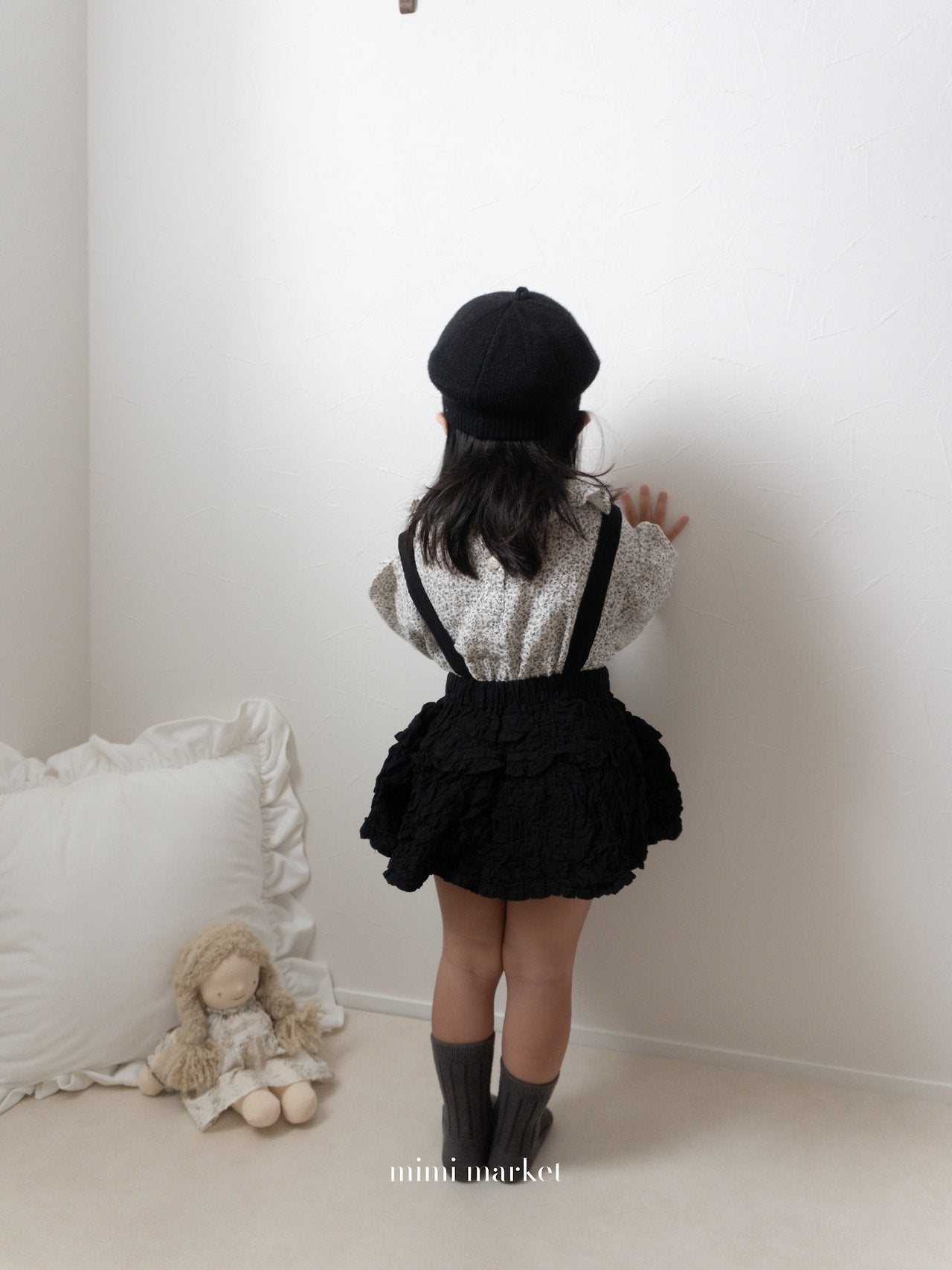 ［mimi market］Sion crinkle suspender skirt