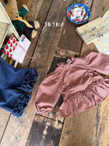 ［jujua］Ann check frill blouse