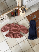 ［jujua］Ann check frill blouse