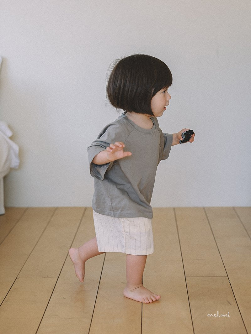 ［melmel］Strong twist 3/4 sleeve tee