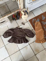 ［jujua］Ann check frill blouse