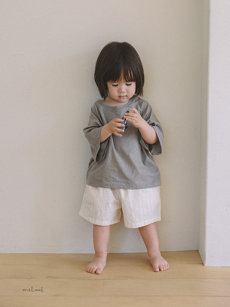 ［melmel］Strong twist 3/4 sleeve tee