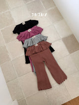 ［jujua］Frill flare pants