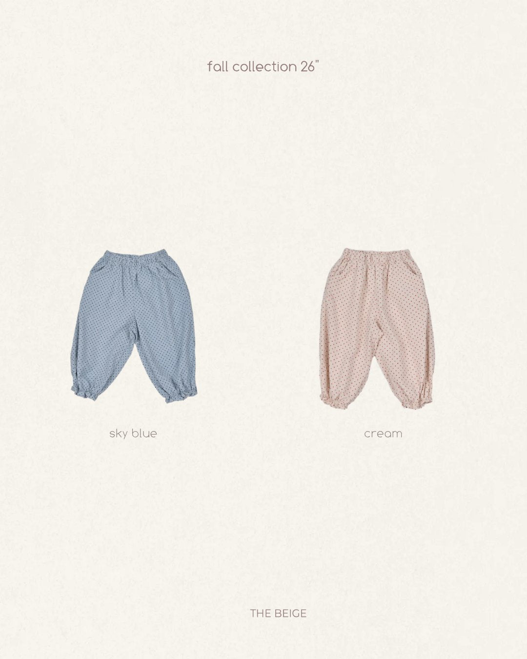 ［The beige］Dot Frill Pants