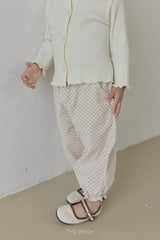 ［The beige］Dot Frill Pants