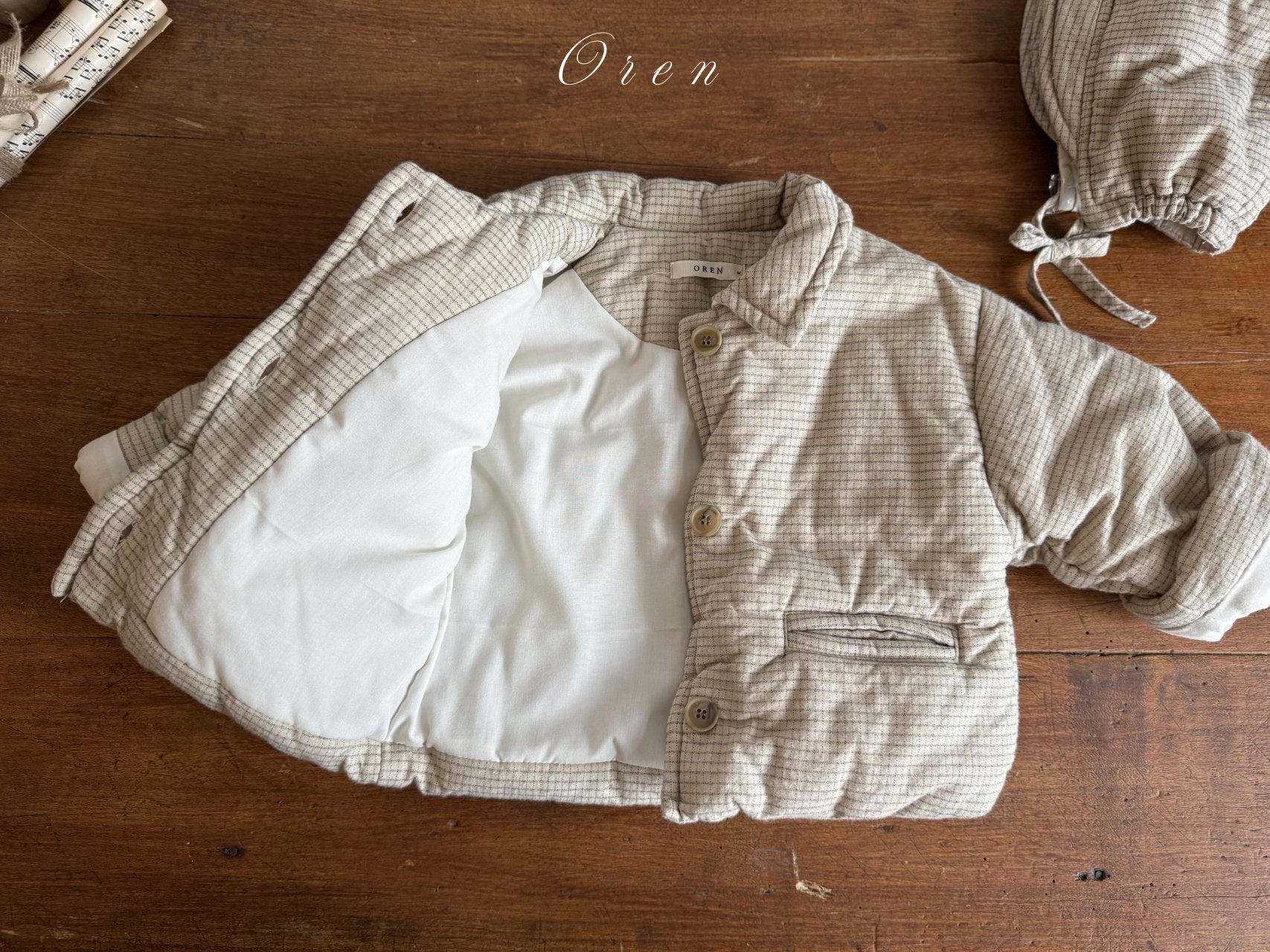 ［OREN］Baguette check padding jumper (3oz)