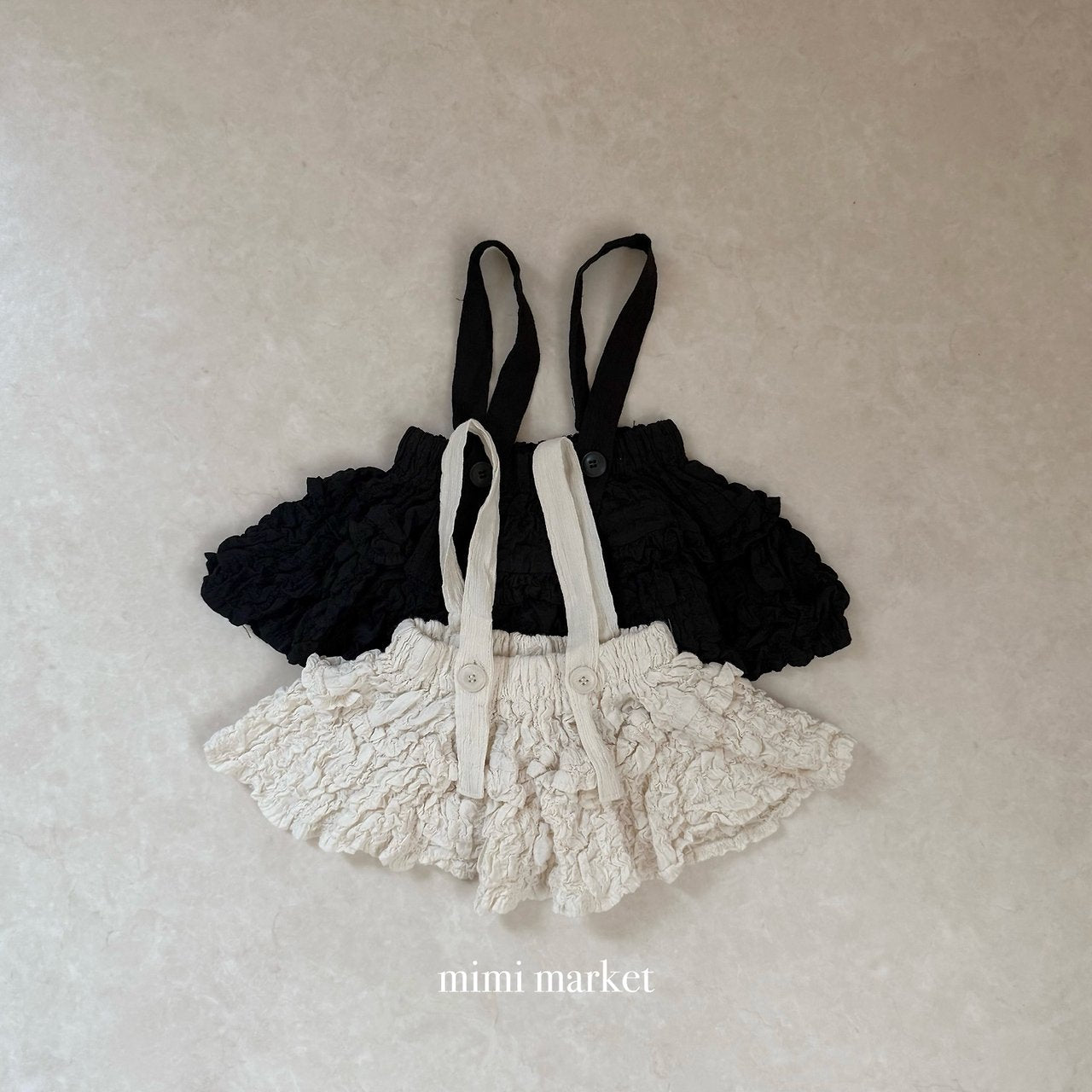 ［mimi market］Sion crinkle suspender skirt