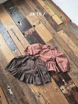 ［jujua］Ann check frill blouse