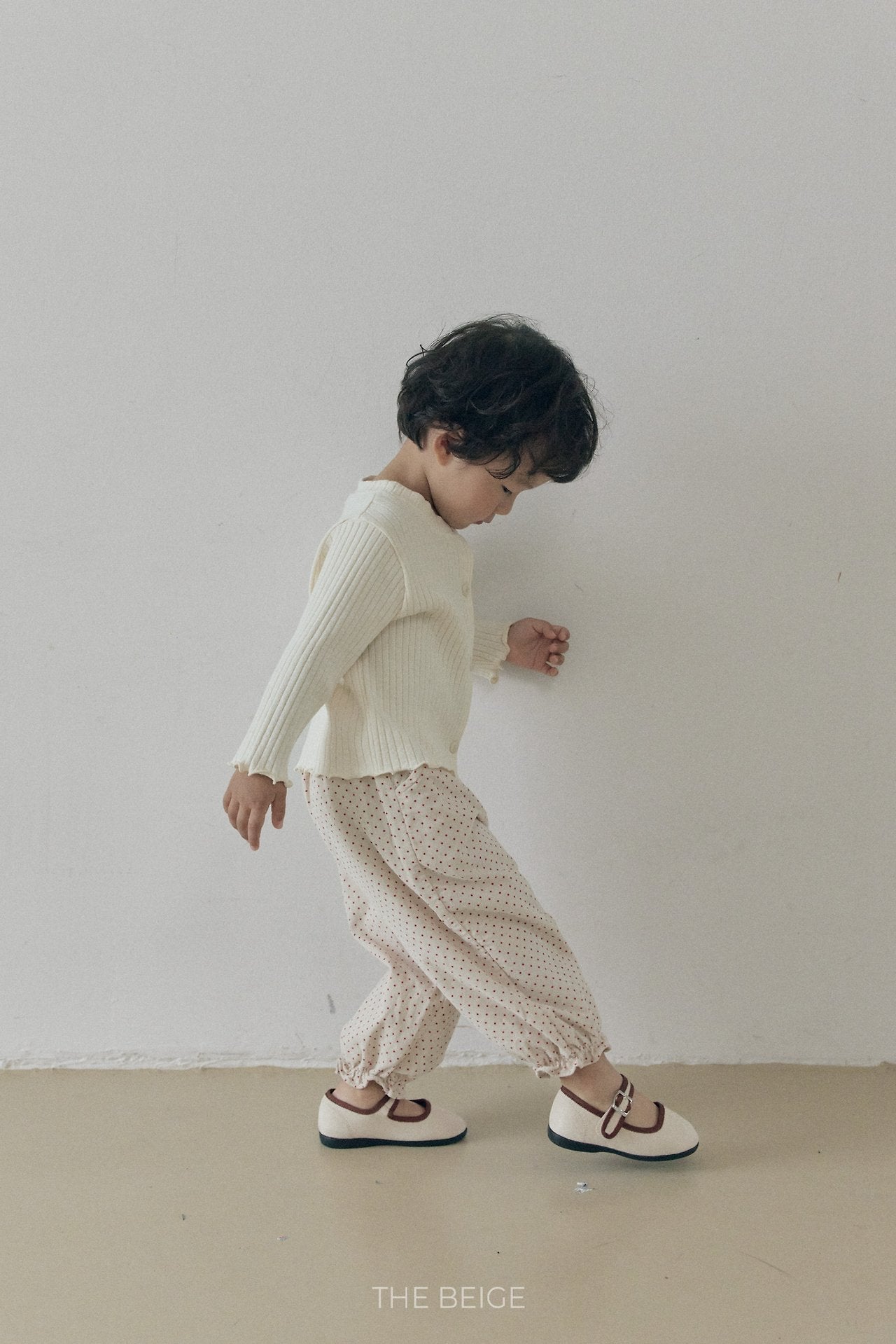 ［The beige］Dot Frill Pants