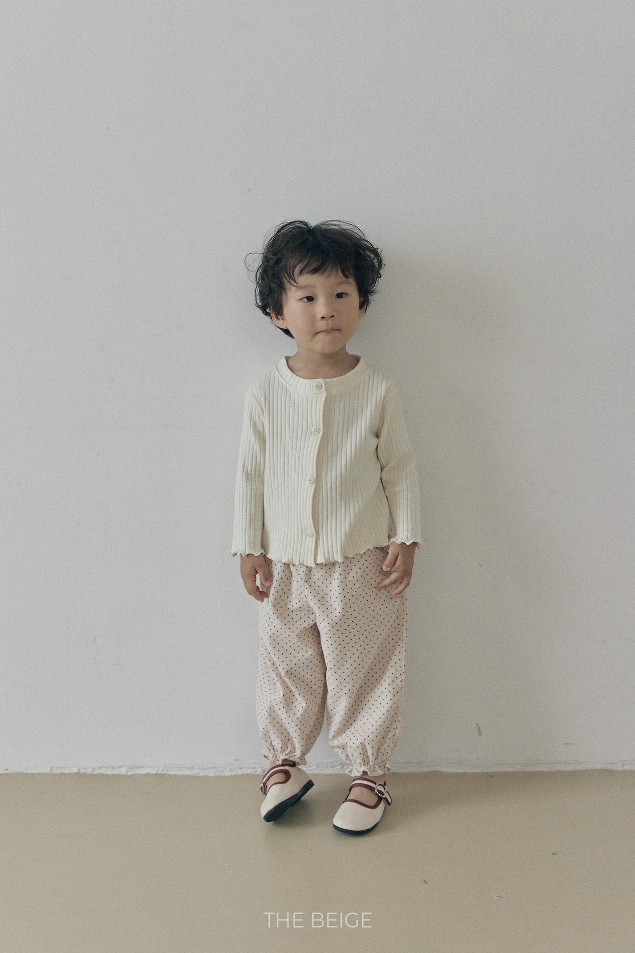 ［The beige］Dot Frill Pants