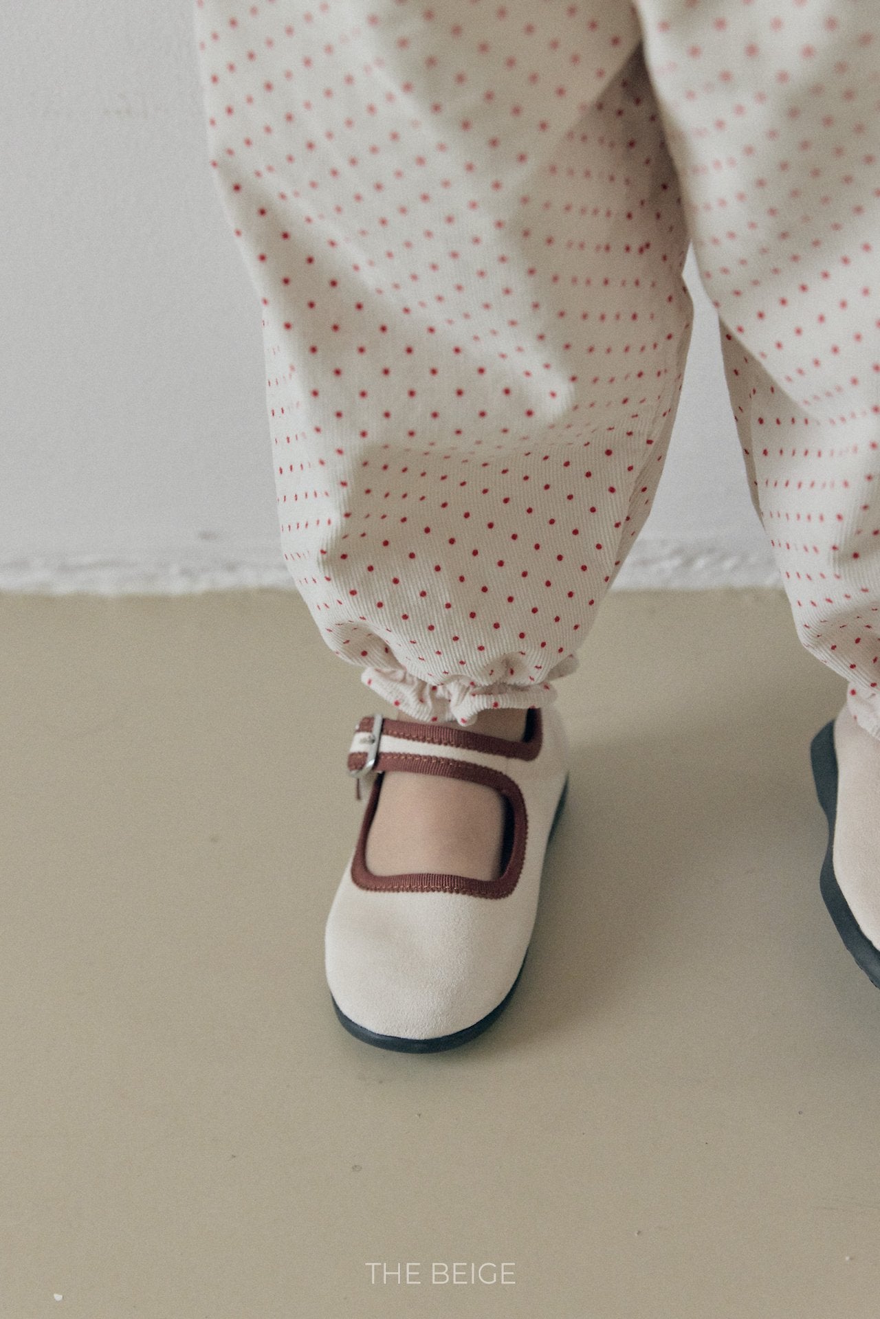 ［The beige］Dot Frill Pants