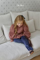 ［jujua］Ann check frill blouse