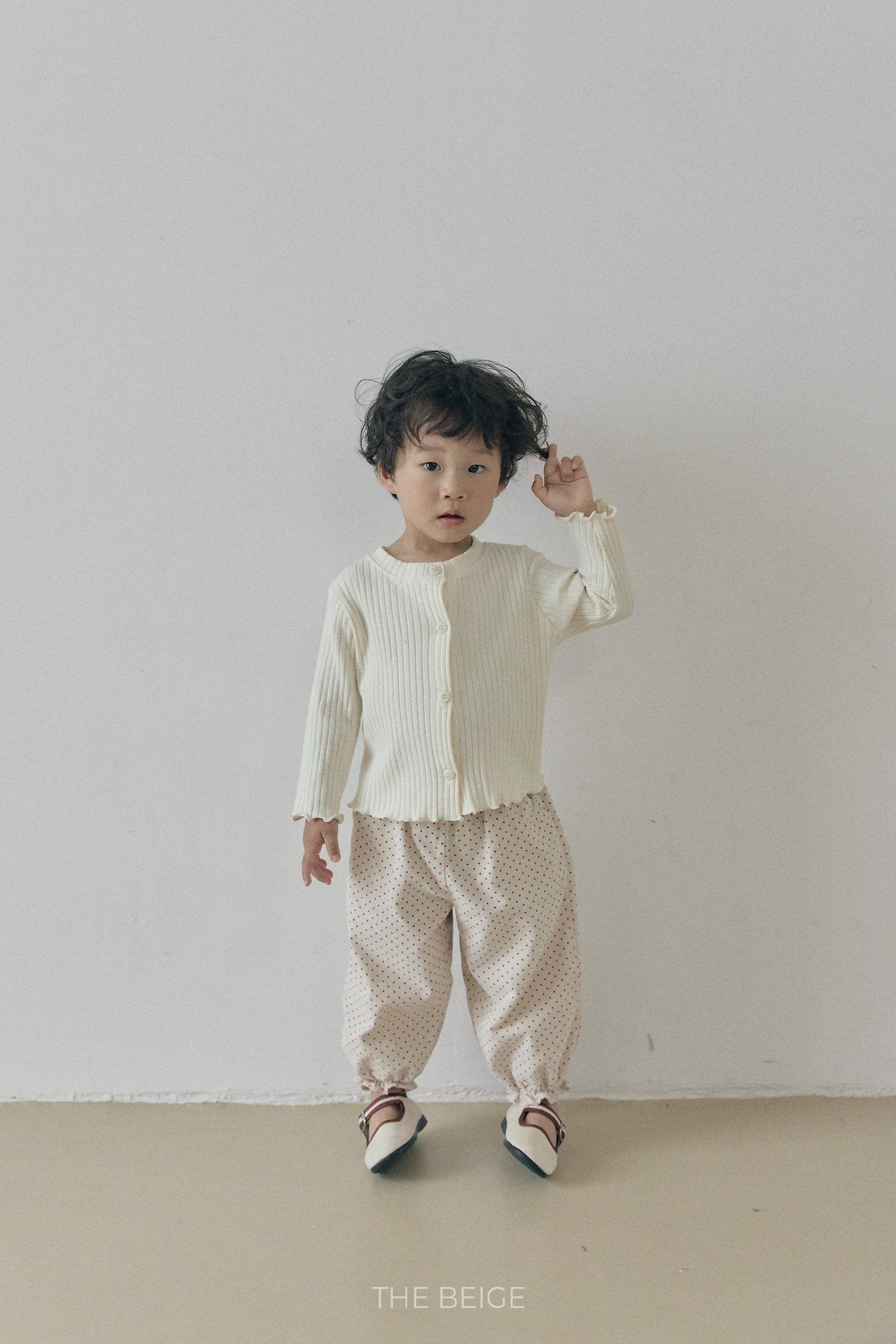 ［The beige］Dot Frill Pants