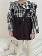［mimi market］Sunny check sailor blouse