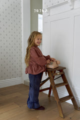 ［jujua］Ann check frill blouse
