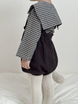 ［mimi market］Sunny check sailor blouse