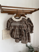 ［OREN］Chocolate check one-piece