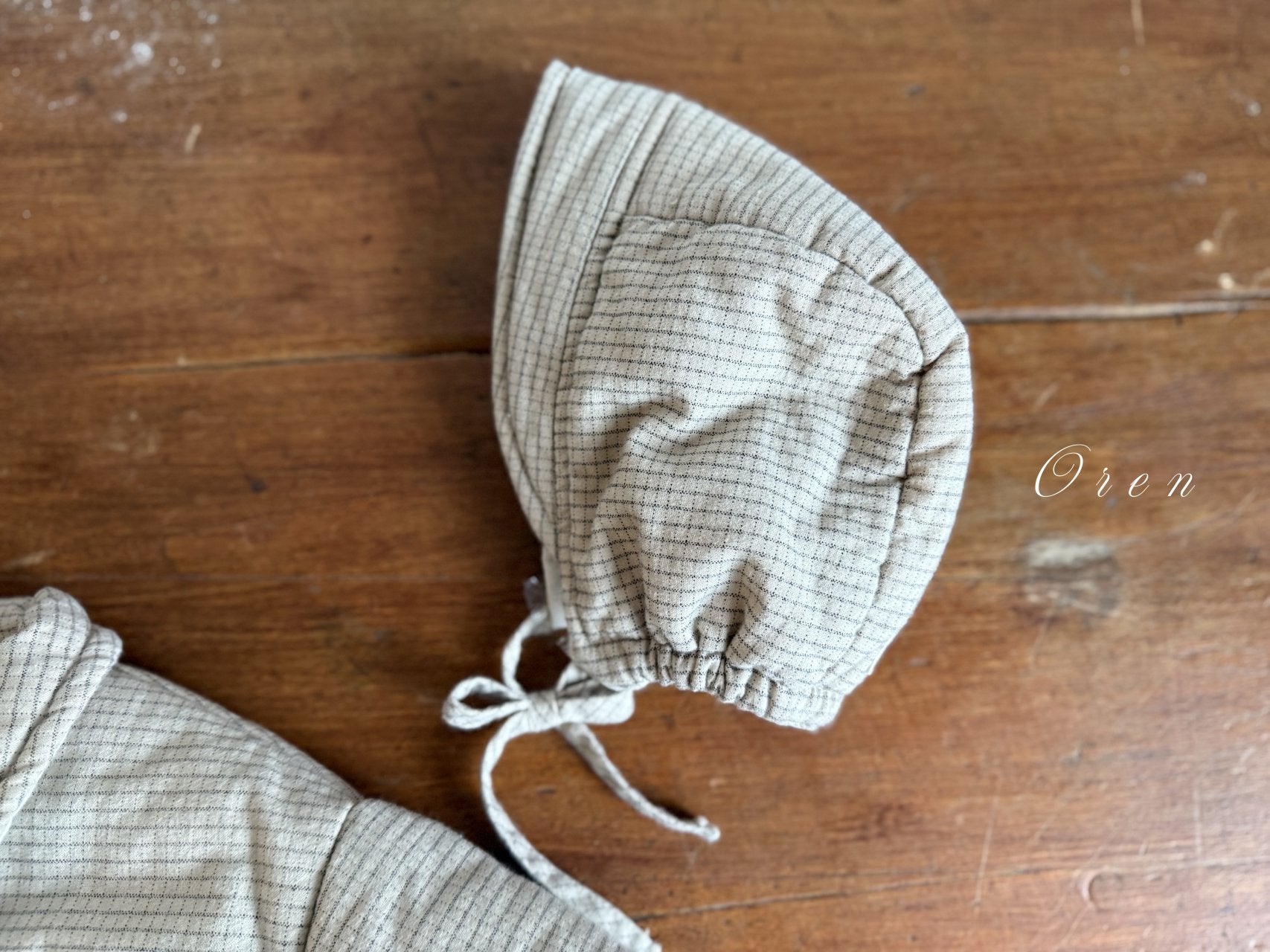 ［OREN］Baguette check padding bonnet (3oz)