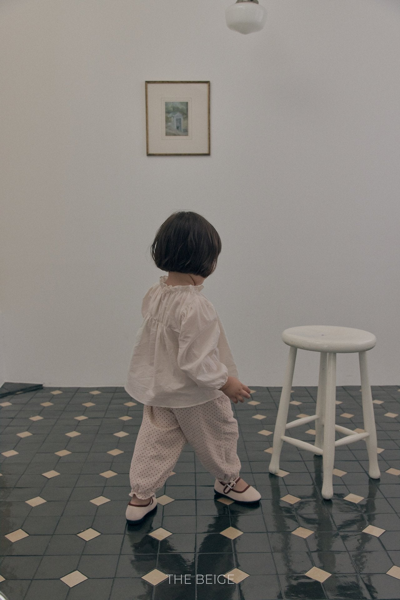 ［The beige］Dot Frill Pants