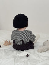 ［mimi market］Sunny check sailor blouse