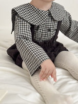 ［mimi market］Sunny check sailor blouse