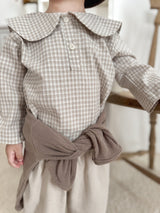 ［mimi market］Sunny check sailor blouse