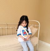［comma］Apple two tone tee