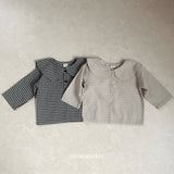 ［mimi market］Sunny check sailor blouse