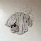 ［mimi market］Sunny check collar rompers