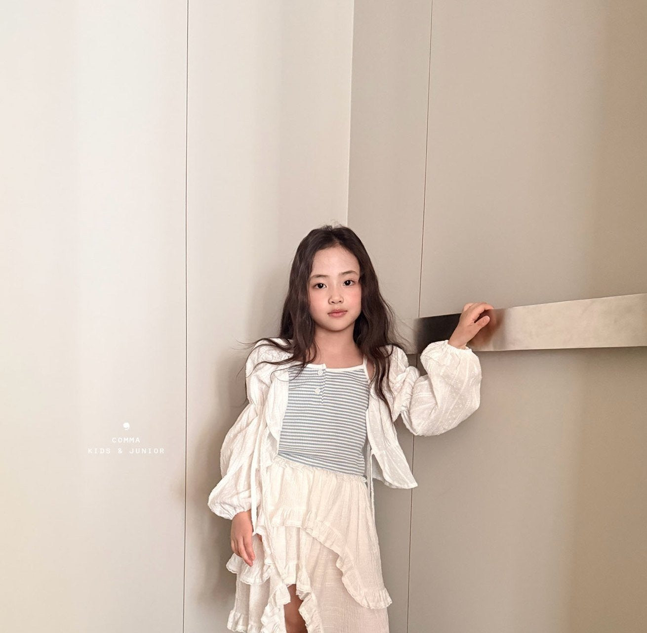 ［comma］Stripe lace camisole