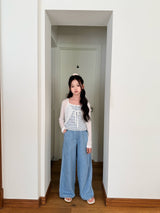 ［comma］Stripe lace camisole