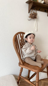 ［mimi market］Sunny check collar rompers