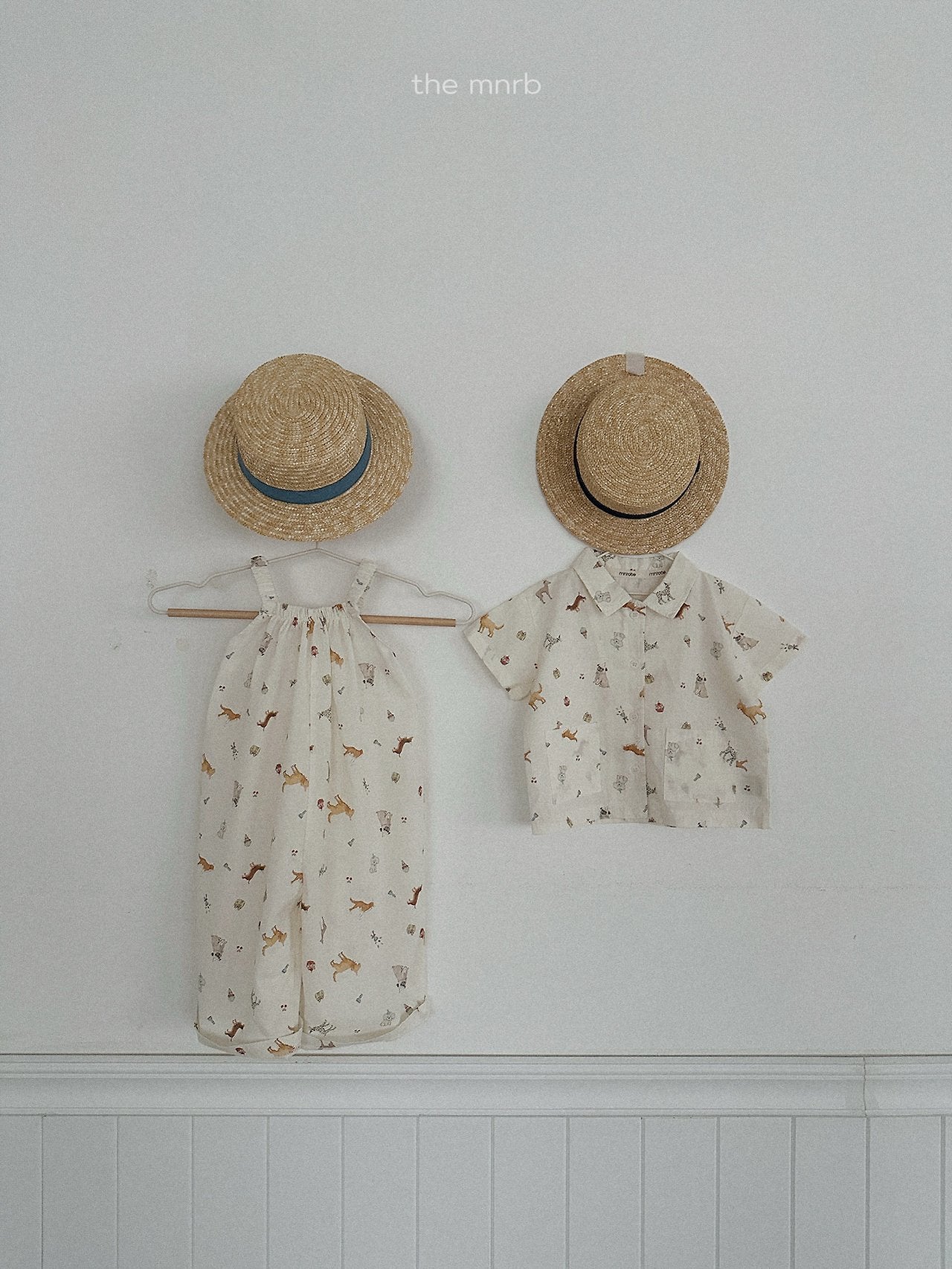 ［minirobe］Puppy pattern overalls