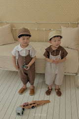 ［The beige］Binding overalls