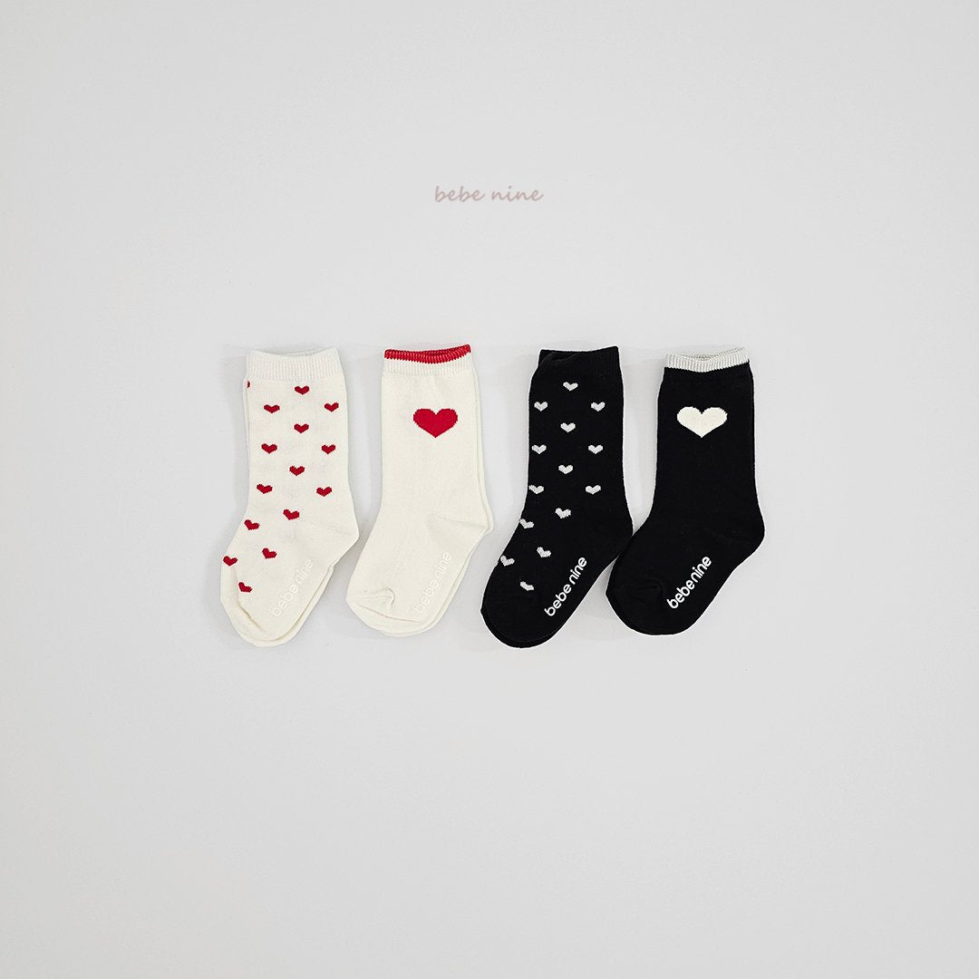 ［bebenine］Nine Heart Knee Socks Set